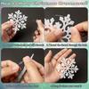 12Pcs Paper Snowflakes Christmas Tree Decorations Pendant Ornaments Glitter White Snow Flakes Indoor Winter Home New Year Decor