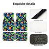 4pcs, Fresh Clover Themed Car Printed Car Floor Mats, Universal Non-Slip Car Mats Suitable For All Seasons, Pet-friendly Interio