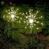 Solar Powered Sparkle Lawn Lights Outdoor Garden LED Dandelion String Lights Firework Design for Landscape Wedding Party Decor