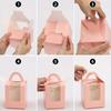 30pcs Cupcake Boxes Individual Cupcake Containers with Window Handle and Inserts Pink Gift Packing Box for Bakery Wrapping Party Favor Packing