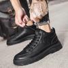 Leather Men's Boots 2024 new Winter Platform Warm Fur Ankle Short Lace Up Fashion Novelty Concise Casual Work cotton Shoes Botas