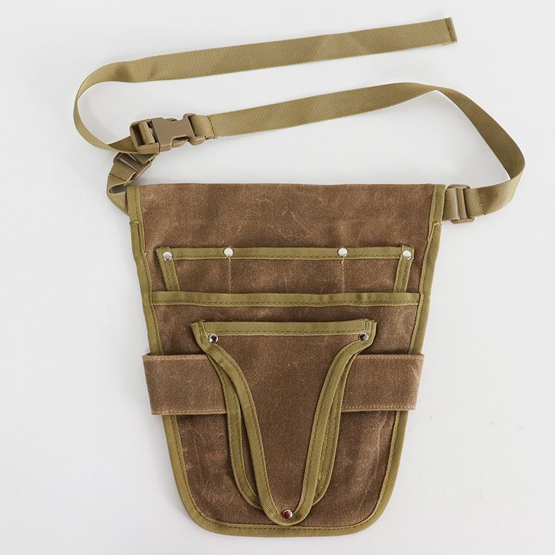 

Сумка-пояс для садовых инструментов Холщовая сумка для инструментов с несколькими карманами для хранения Водонепроницаемая Портативная Мужская Женская Прочная Сумка для инструментов коричневый