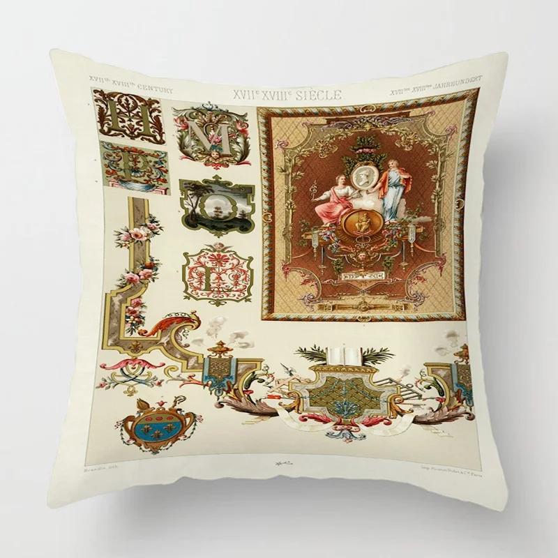 Home Decor Baroque Inspired Vintage Pattern Pillow Covers Pattern Cushion Cover Suitable for Sofa Bedroom Car Pillow Cover