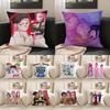 KPop Demon Hunters  Anime Show On the Pillow: Pink and Purple Fantasy & Cute Character Pillowcase Fashion Home Decoration