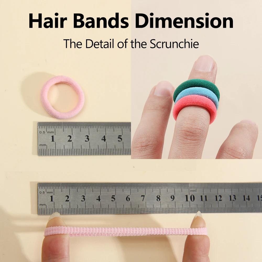100pcs Women S Seamless Thumb Ring Hair Ties Bagged Ponytail Holders With Small Elastic Bands For Diy Simple Fashion Hair Cord