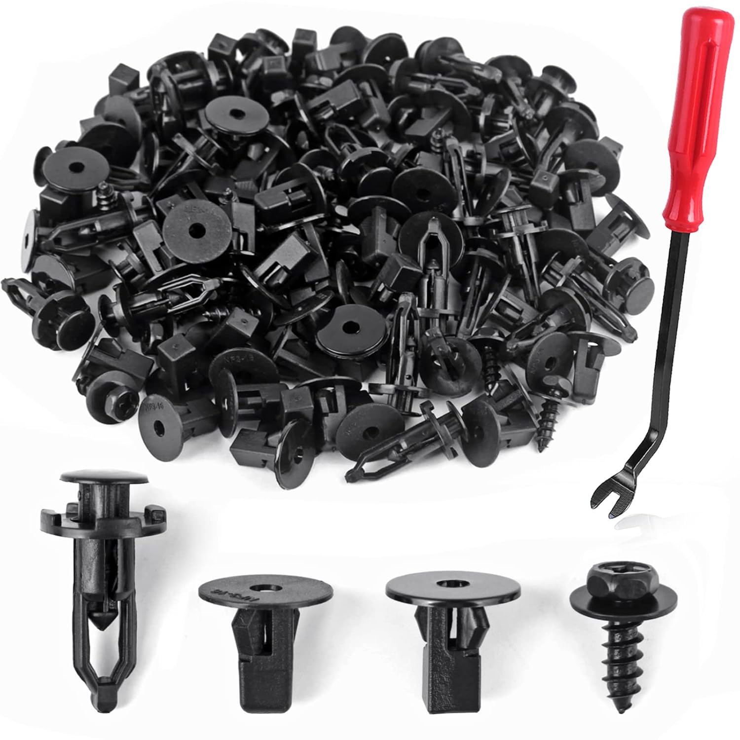 

4 in 1 Body Bumper Screw Bolt 90159-60498 with 52161-16010 Fender Liner Clips Compatible with Toyota Lexus Wheel Well Liner Retainers 90189-06013