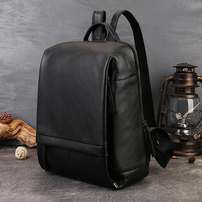Laptop Backpack, Soft Cowhide, Large-capacity, Casual and Versatile Backpack
