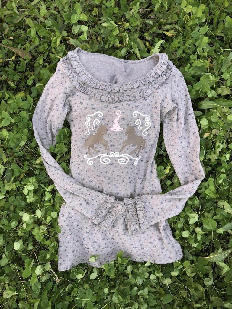 American Retro Floral Polka Dot Long Sleeve Slimming Base Layer - Y2K Vintage Style for Autumn/Winter.