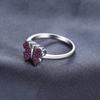 S925 Silber Mikropavé roter Korund Schmetterling Tier Ring Schmuck