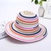 Fisherman Hat Female Summer Foldable Sun Hat Rainbow Striped Cloth Colorful Sunscreen Woman Beach Holiday Idyllic Casual Cap
