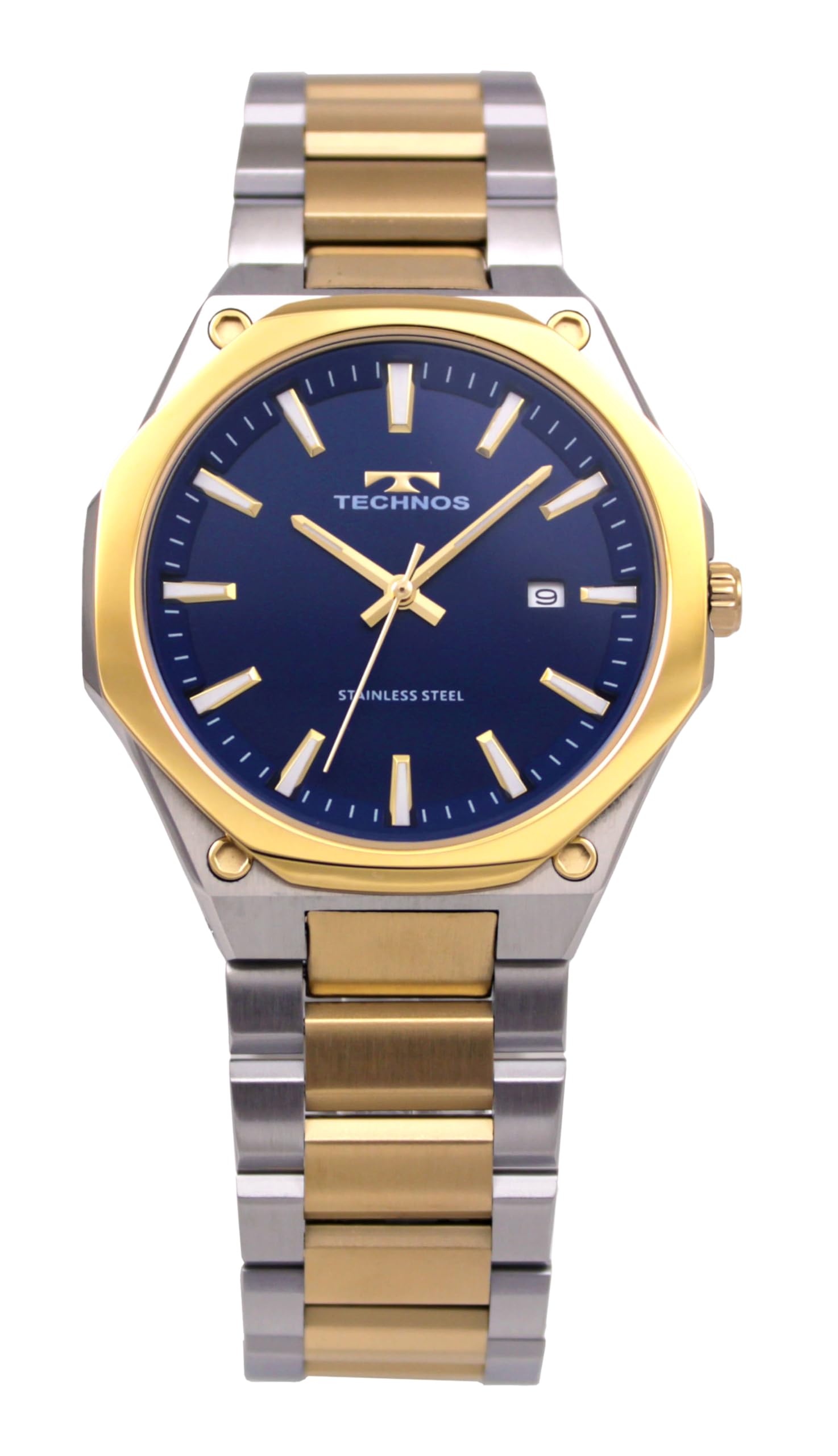 

Technos T9C19TN Date Silver Watch, Men s, синій