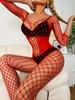 Erotic Mesh Clothes Fashion Lingerie Set Hot Babydoll Costumes Women's Sexy Tights Full Bodystockings Fishnet Hollow Jumpsuit
