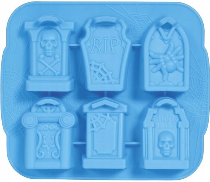 Foremka Forma Silikonowa Do Ciastek Nagrobki Cmentarz Halloween 21X18Cm