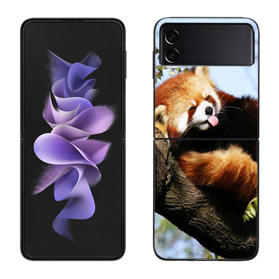 Popular Red Pandas Phone Case For Samsung Z Flip 7 6 5G Galaxy Z Flip 5 4 3 Black Hard Cell Cover Luxury PC Shell Coque