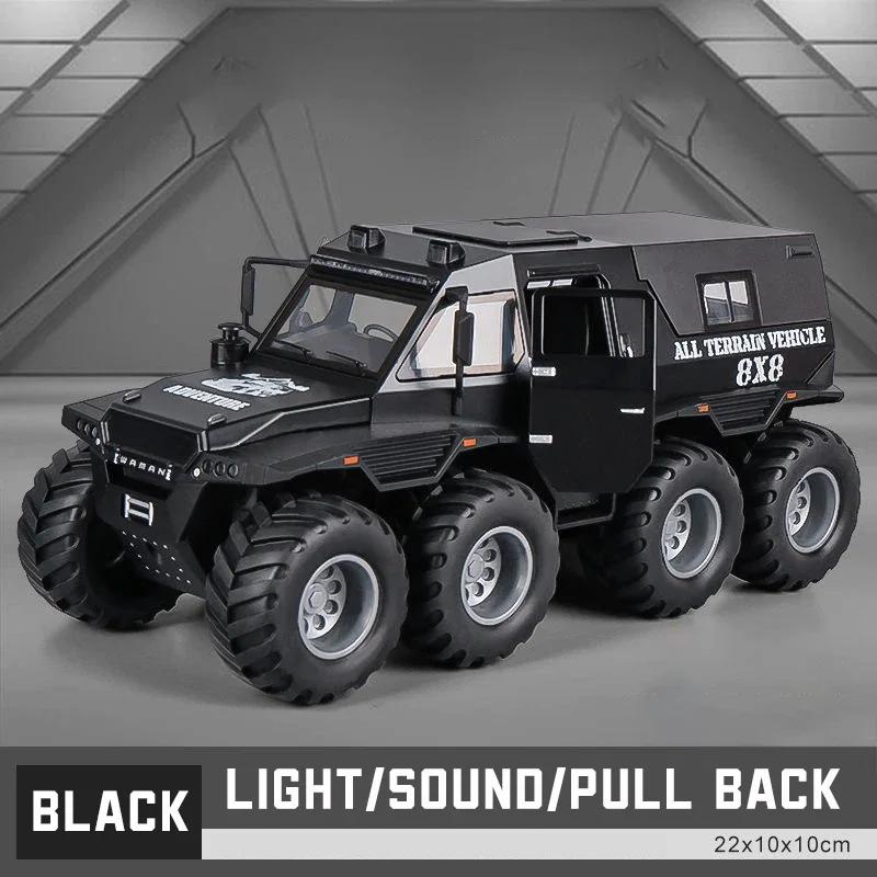 1/24 Scale Shaman 8X8 Alloy Car Model Light & Sound Effect Diecast Car Toys for Boys Birthday Gift Kids Toys Car Collection