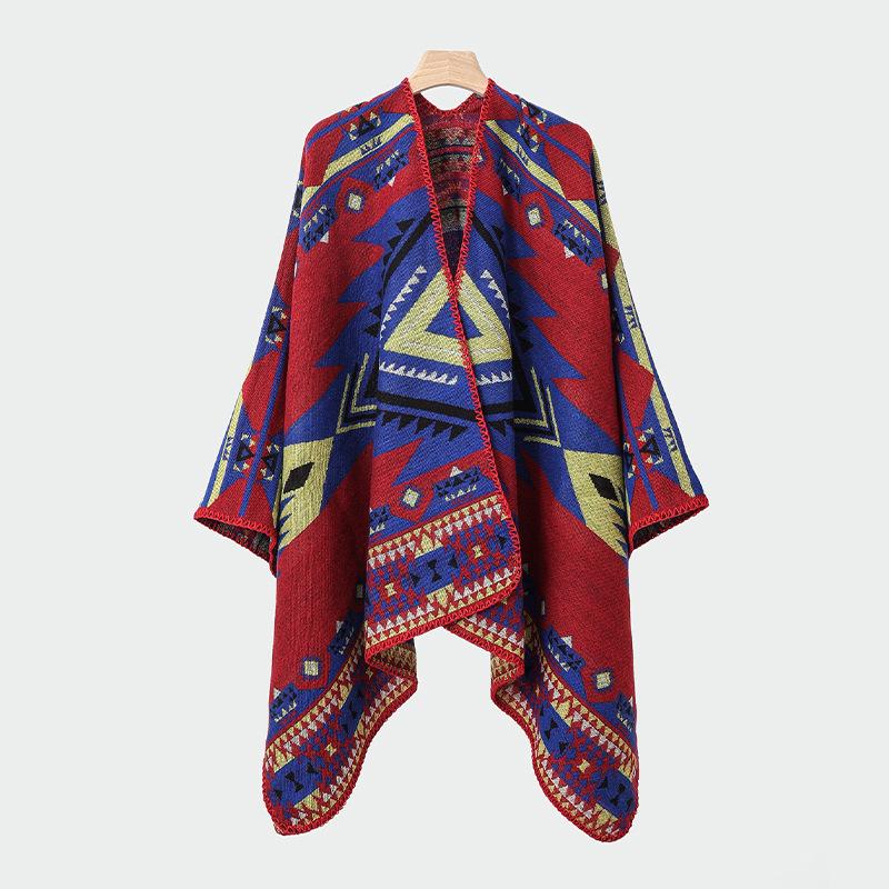 Men's Knitted Open Front Shawl Wrap Soft Warm Vintage Poncho Cape Casual Oversized Shawls Cardigan Wraps Scarf Blanket Lightweight Shawl Scarf for Men