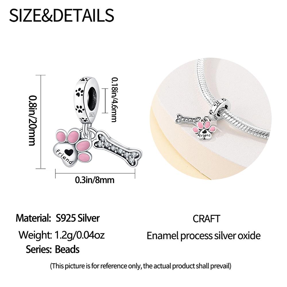 Original Kupfer Anhänger Luxus Haustier Kralle Knochen Perlen Passend für Armband DIY Frauen Herstellung Zartes Geschenk Schmuck