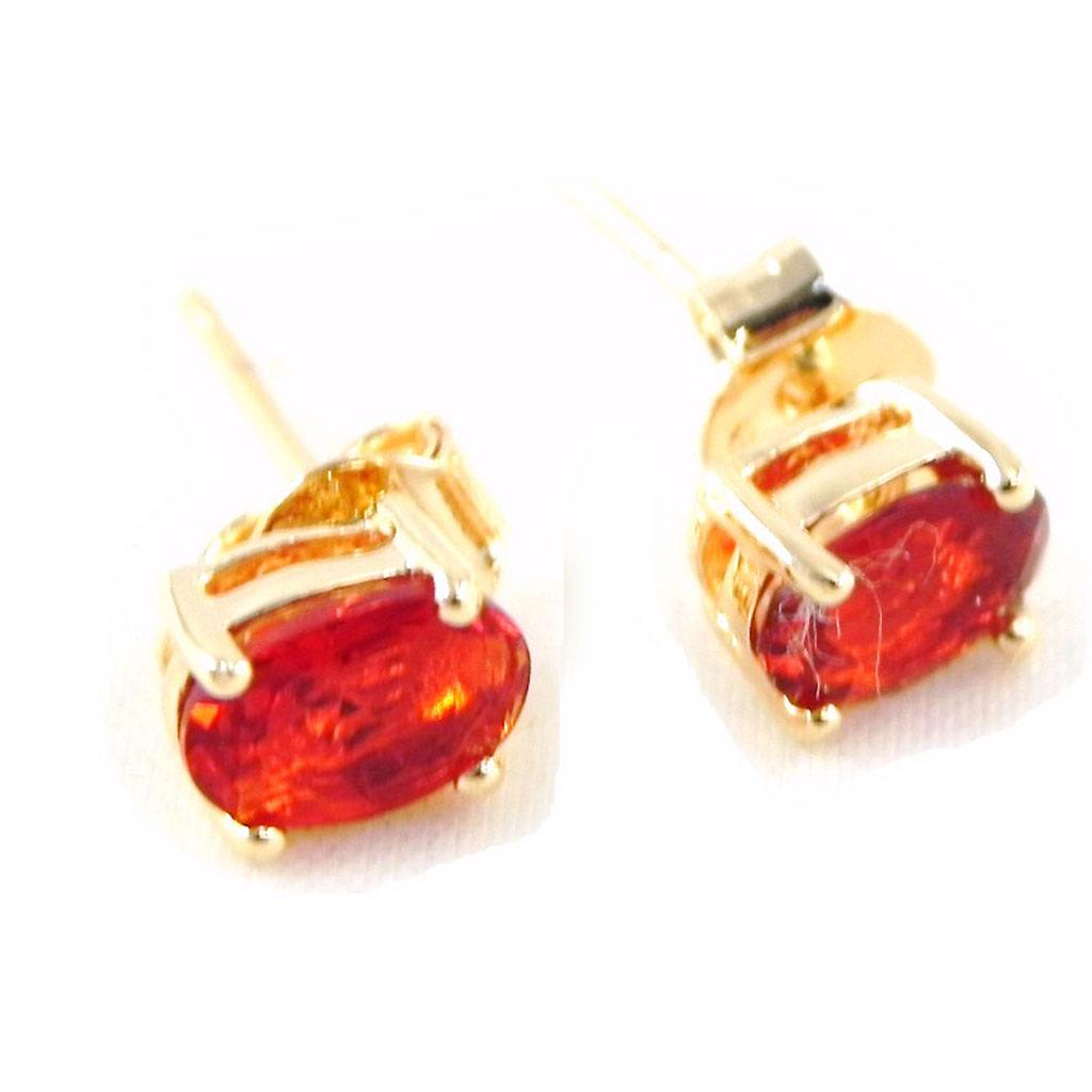 Les Trésors De Lily [C5671] - 'Unique' Red Gold Plated Earrings