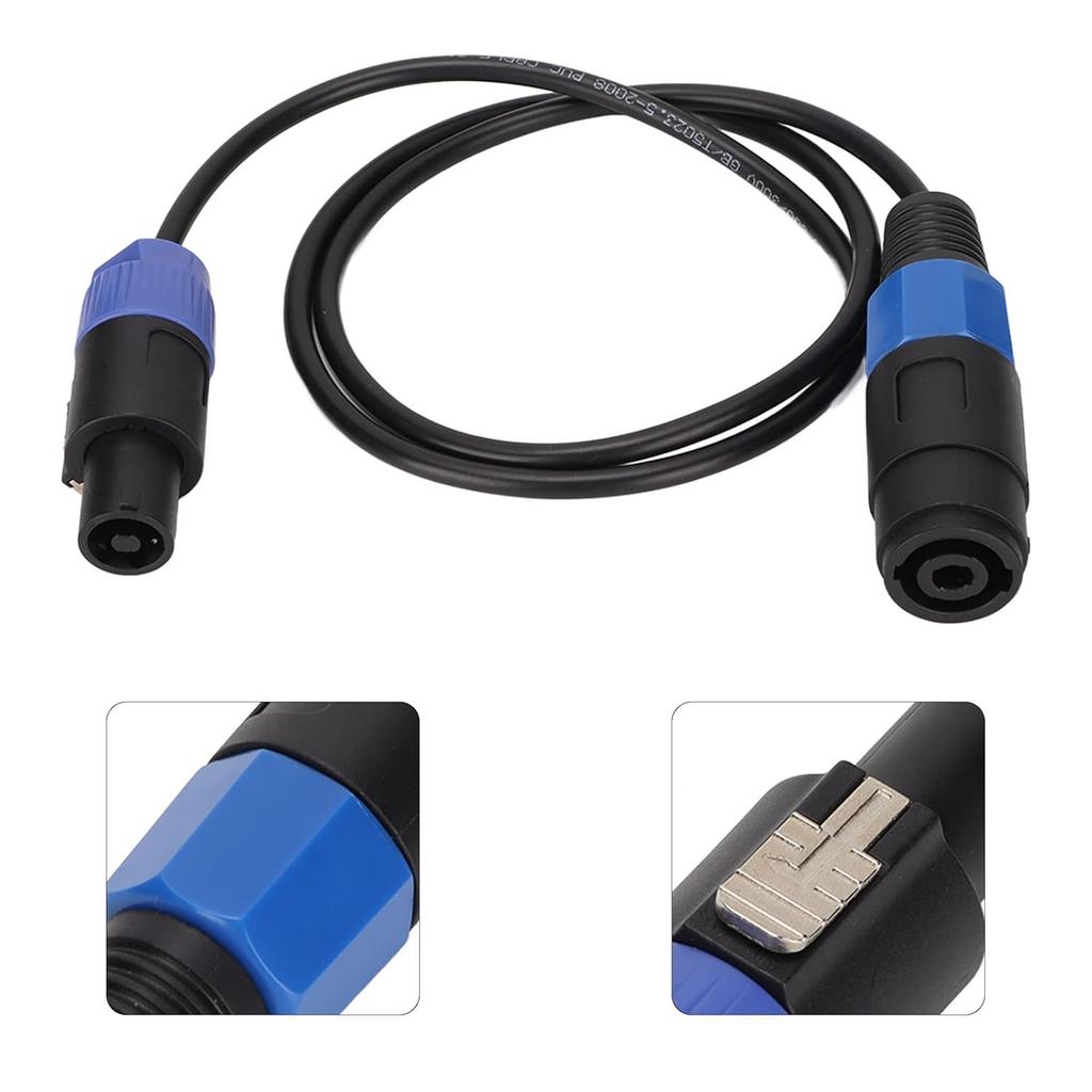 Speaker Cable, Elastic Portable Speakon Speaker Cable, Male To Female 4 Core Plug Ohm Head Speakon Cable, Speaker Connection Wire for Speaker