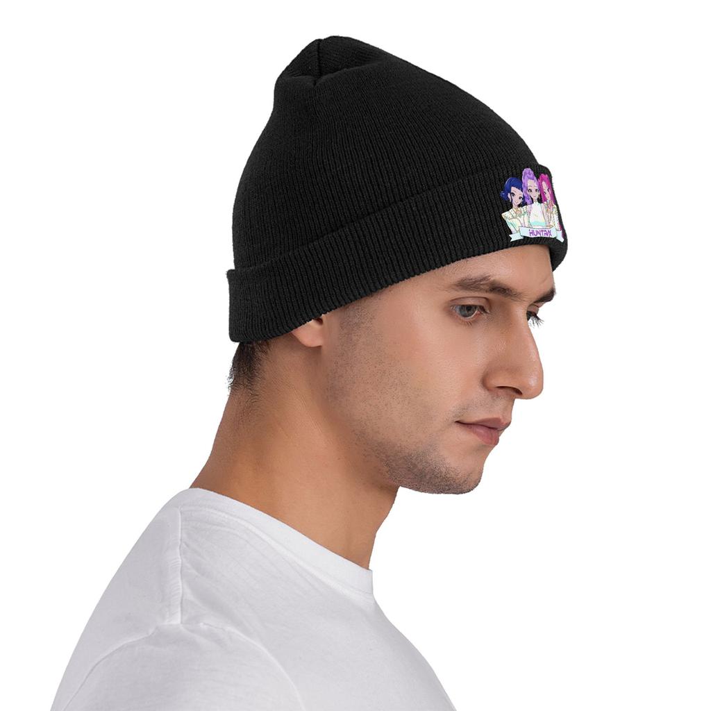 KPop Dämonenjäger Huntrix Strickmützen Damen Herren Mützen Herbst Wintermütze Acryl Warme Mützen