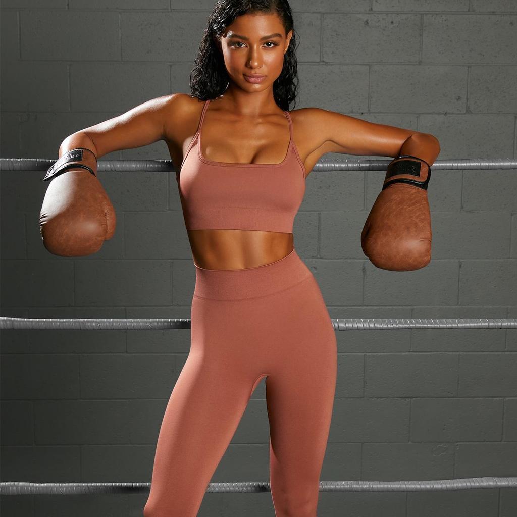 2022 Women's European & American Yoga Set: Sexy Camisole Bra & Fitness Pants