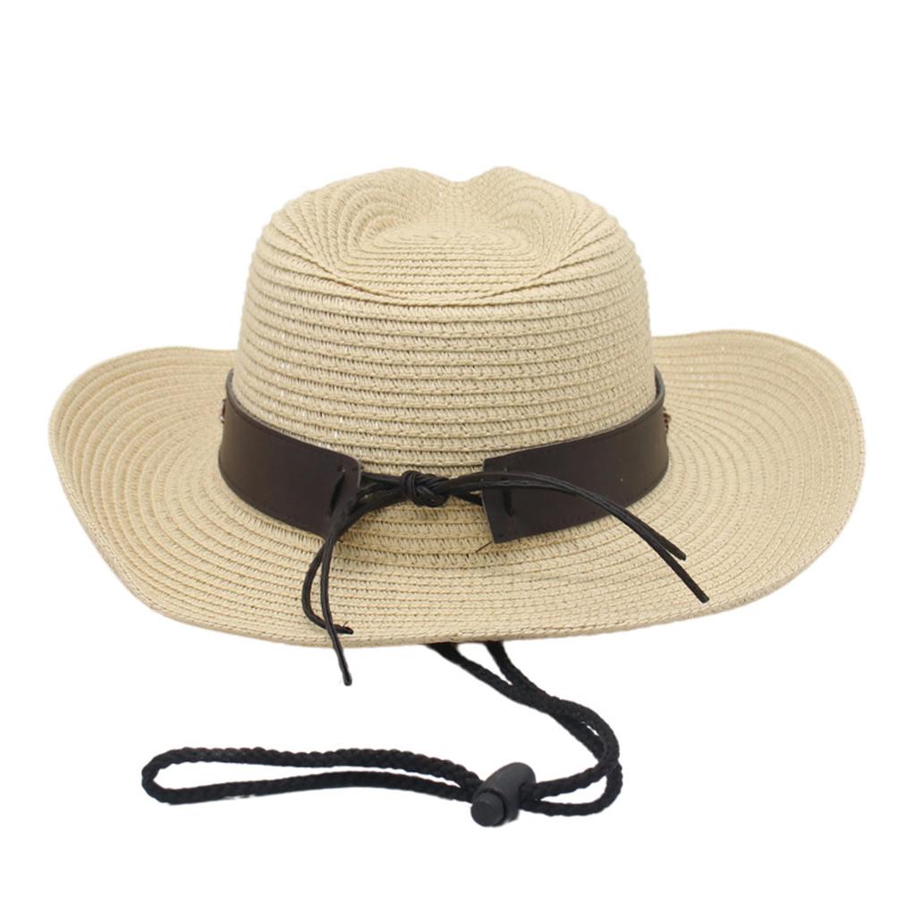 Decorative Clover Belt Jazz Hats Women Men Summer Straw Hat Beach Holiday Sun Cap Western Style Cowgirl Hat