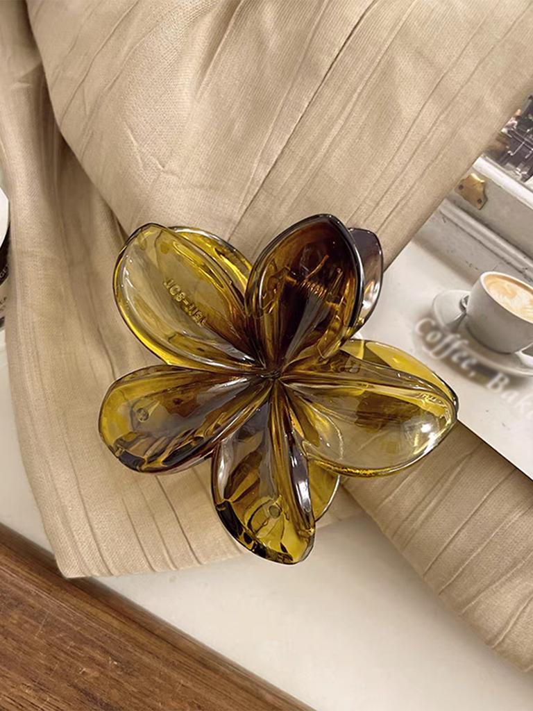 Große Bernsteinfarbene Blumen-Haarklammern Krallen-Haarklammern Für Damen Starke Styling-Haarklammern Niedliche Haarklammern Für Mädchen Geeignet Für Dickes Und Dünnes Haar