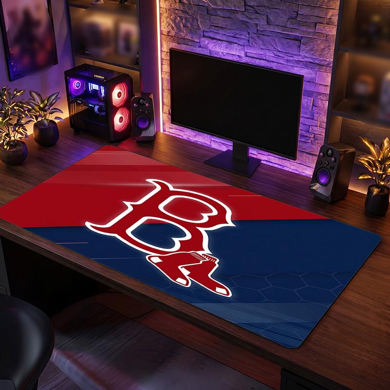 Boston Red Sox Pattern Mousepad Anti?Slip Rubber Desk Pad For Gaming Working Desktop Decoration