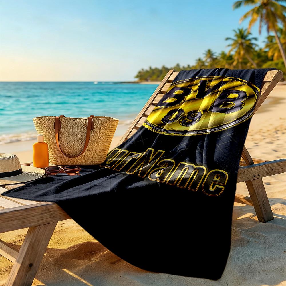Borussia Dortmund Customize Your Name Beach Towel Soft Durable Quick-Dry