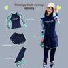 Women's 2025 Three-Piece Swimsuit: Long-Sleeved, Slimming Trousers Set for Diving, Hot Springs, and Surfing.