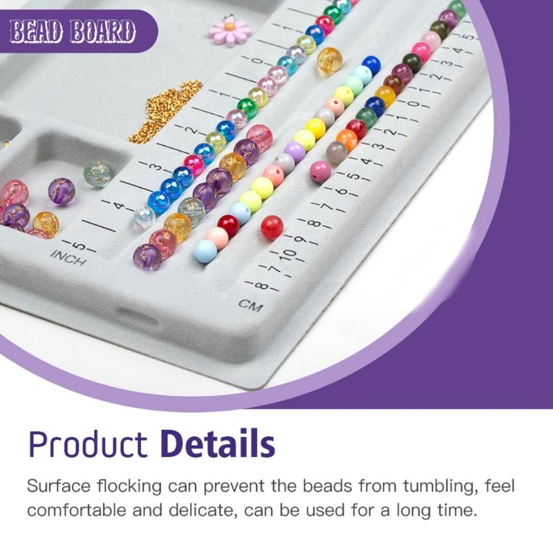 Durable Plastic Beading Mat Tray for Jewelry Making and Bead Organization Flocked Beading Boards Tray Bead Pad Necklace