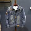 Retro Denim Jacket: Men's Trendy, Loose-Fit Workwear for Spring & Autumn