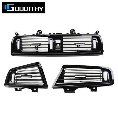 Grelha Cromada Preta Piano do Console Central Dianteiro Saída de Ar Condicionado para BMW Série 5 F10 F11 520i 525i 528i 530i