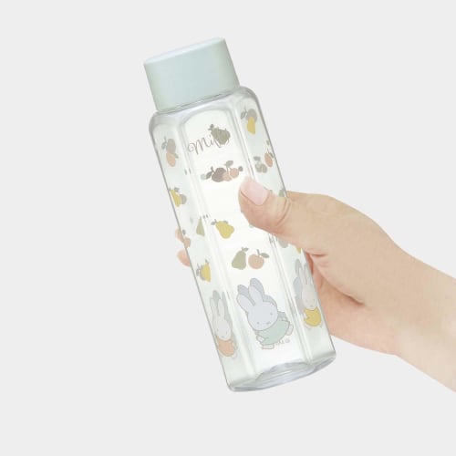 Skater Easy to Hold Hexagonal Water Bottle Plastic 350ml Blow Bottle Adults Kids Direct Drinking Transparent Miffy Lightweight Children Stylish Clear