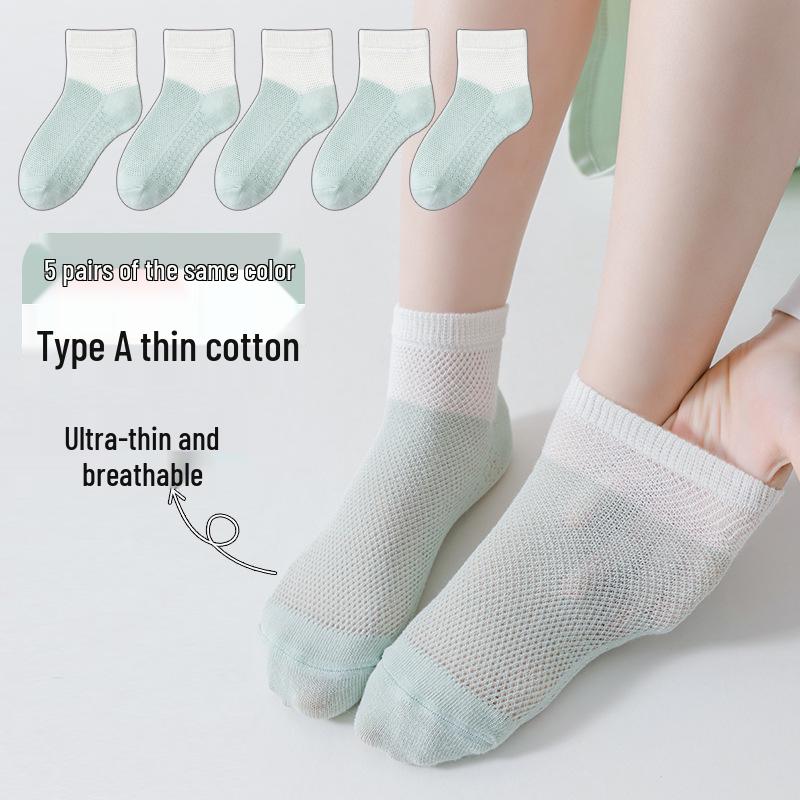 Summer Thin Cotton Mesh Socks for Boys and Girls - Short Baby Socks for Spring and Summer