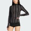Adidas Originals Slim Fit Mock Neck Long Sleeve T-Shirt Women Tops JW7316