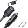 Cigarette Lighter Socket Extension Cable, /24V, Car Cigarette Lighter Charger Cable, Built-in 15A Fuse,