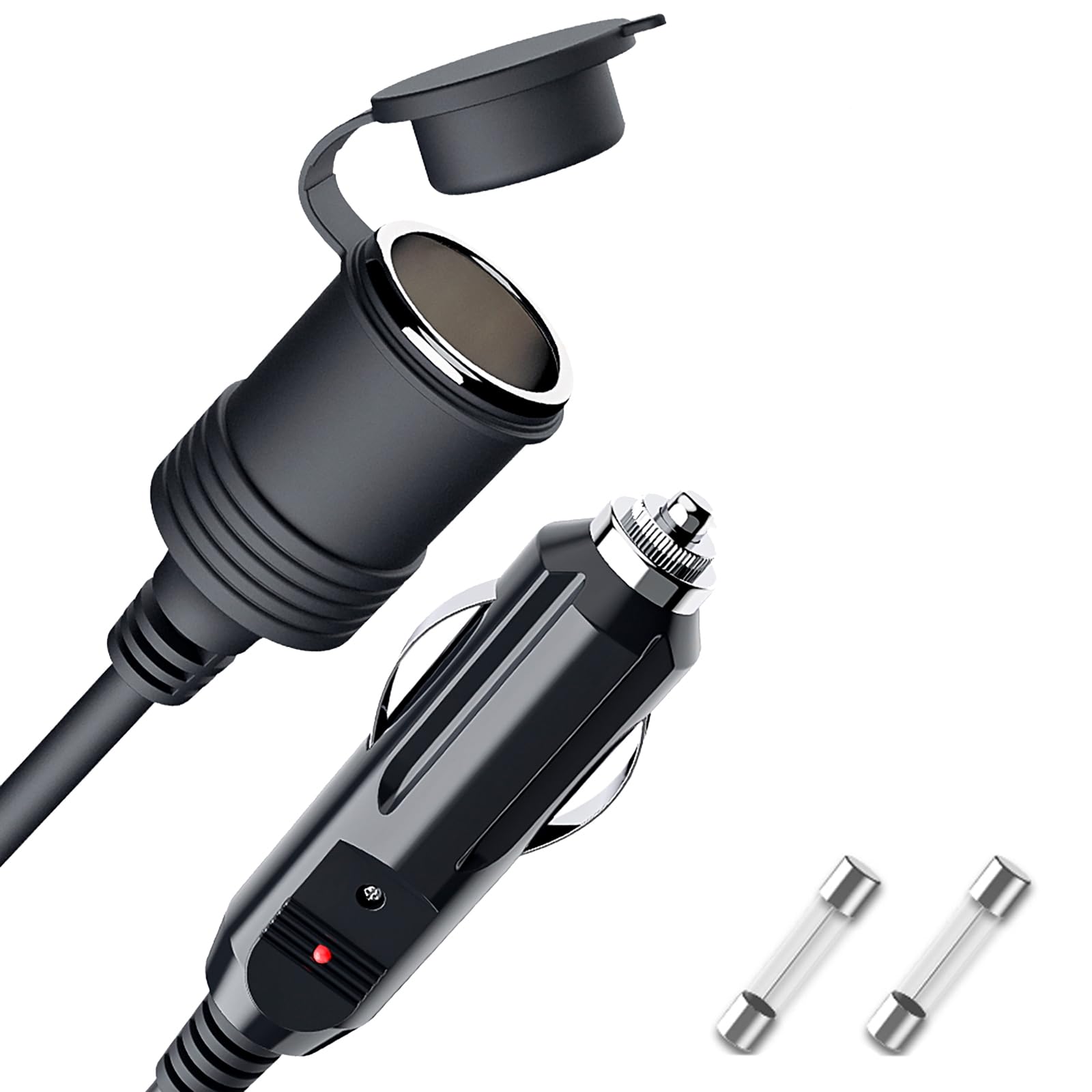 

Cigarette Lighter Socket Extension Cable, /24V, Car Cigarette Lighter Charger Cable, Built-in 15A Fuse, Cigarette socket extension cable 2m