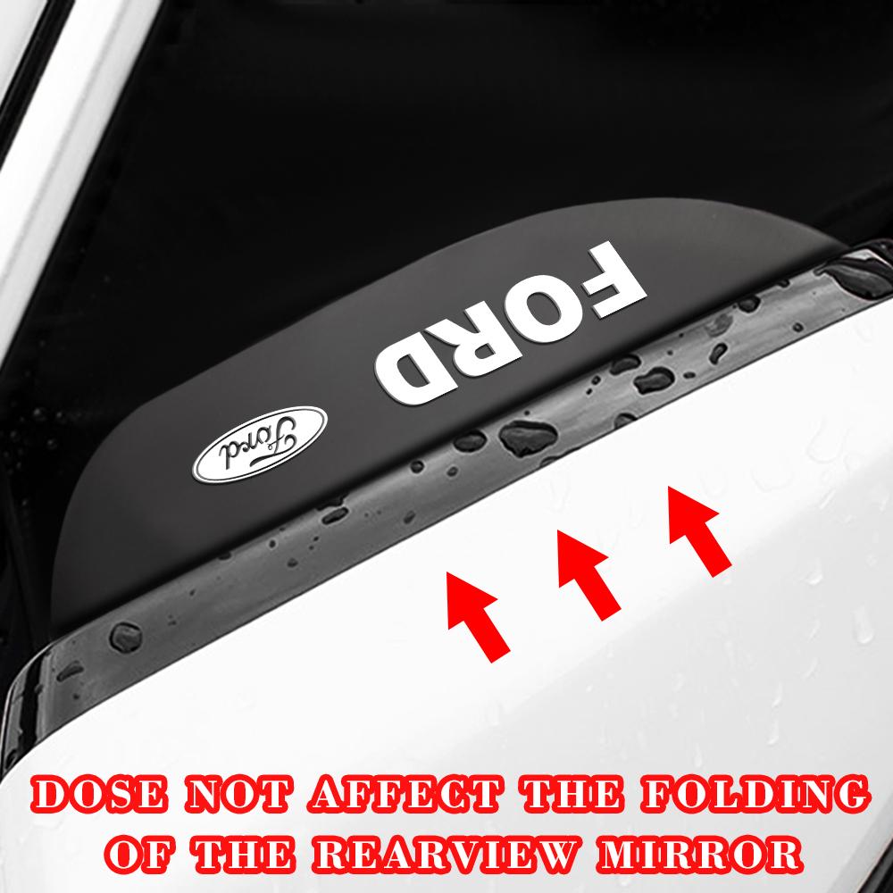 AAAMI1 For Ford F150 Explorer Ranger All Models 2pcs Car Sun Visor Shield Universal Fit Anti Glare Rain Eyebrow Sticker Rearview Mirror