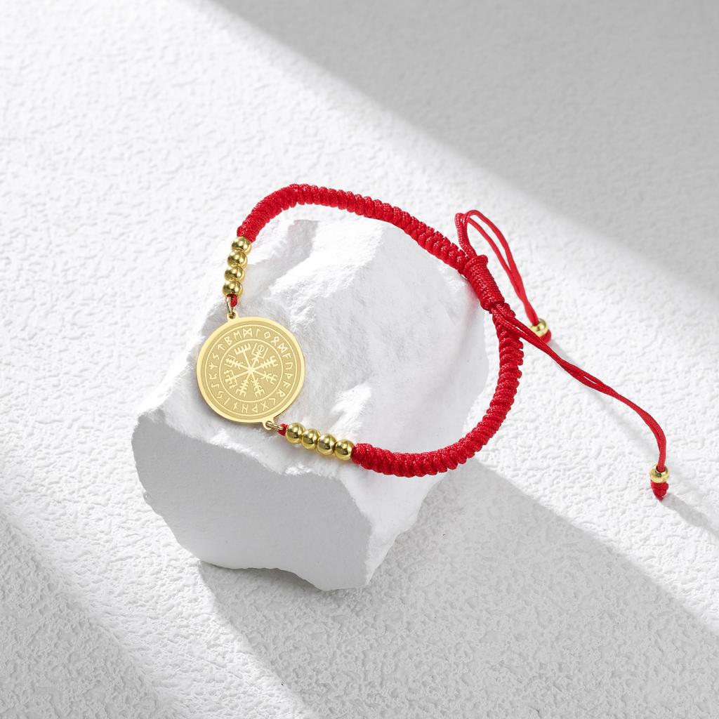 Wikinger Runenkompass Armband Nordische Talisman Edelstahl Verstellbare Kette Amulett Spirituelles Schutzsymbol Schmuck Geschenke