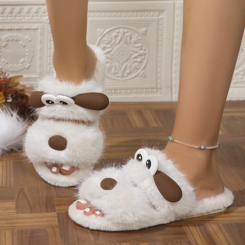 Pantofole Cartoni Animati 2024 Autunno e Inverno Nuove Pantofole Casalinghe da Interno per il Tempo Libero in Peluche a Punta Scoperta Antiscivolo Pantofole di Cotone da Donna