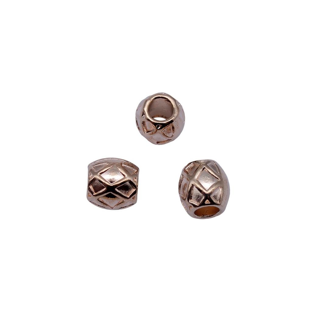 Vintage Floral Pattern Cylinder Beads Antique Style Large Hole Spacers For DIY