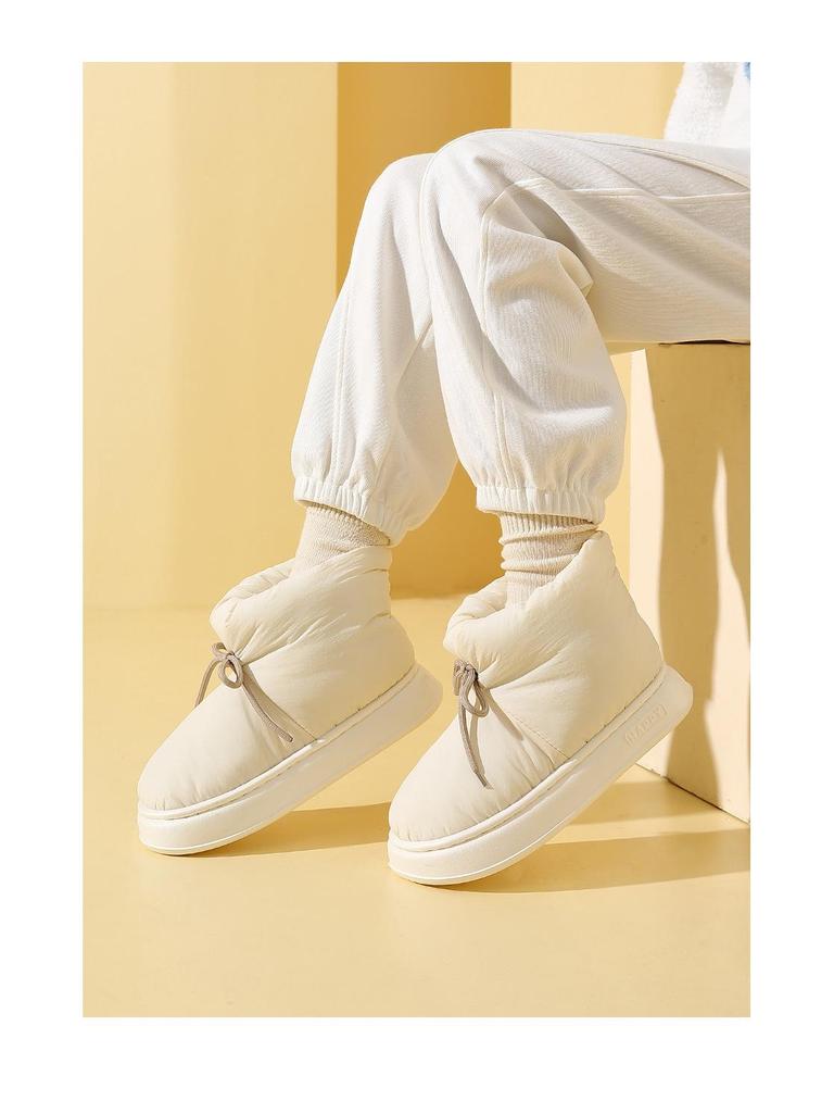 Cozy Thick-Soled Cotton Slippers for Couples, Non-Slip, Velvet-Lined, Perfect for Indoor Winter Warmth.