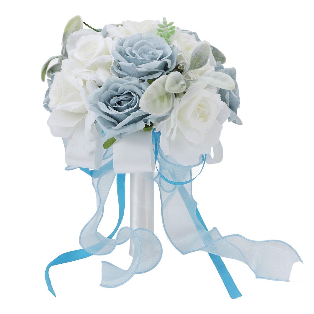 Wedding Bouquets for Bride Soft Ribbon Bridal Bridesmaid Holding Flowers Artificial Rose for Wedding
