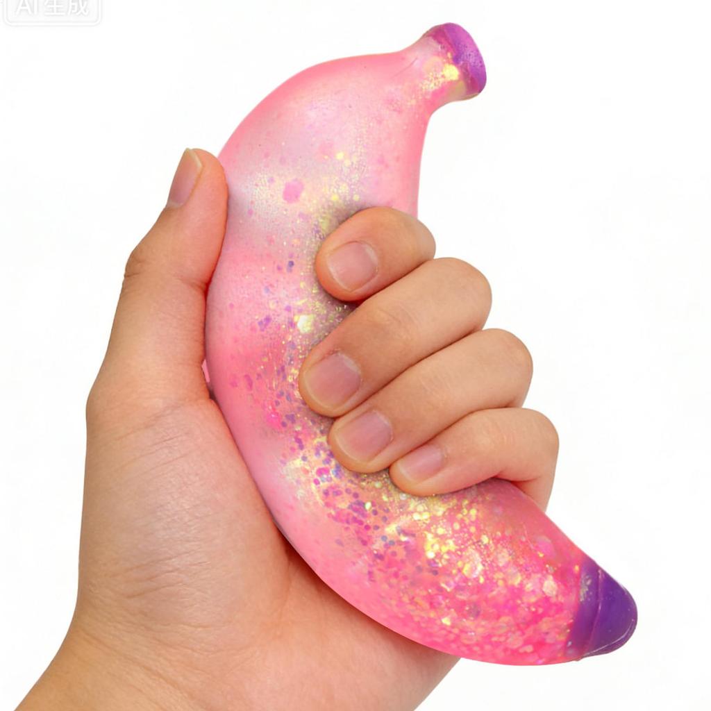 Squeeze Toys for Kids Soft Silicone Relief Slow Rising Novelty Banana Adults Relief Toys for Boys Girls Child Teens Adults