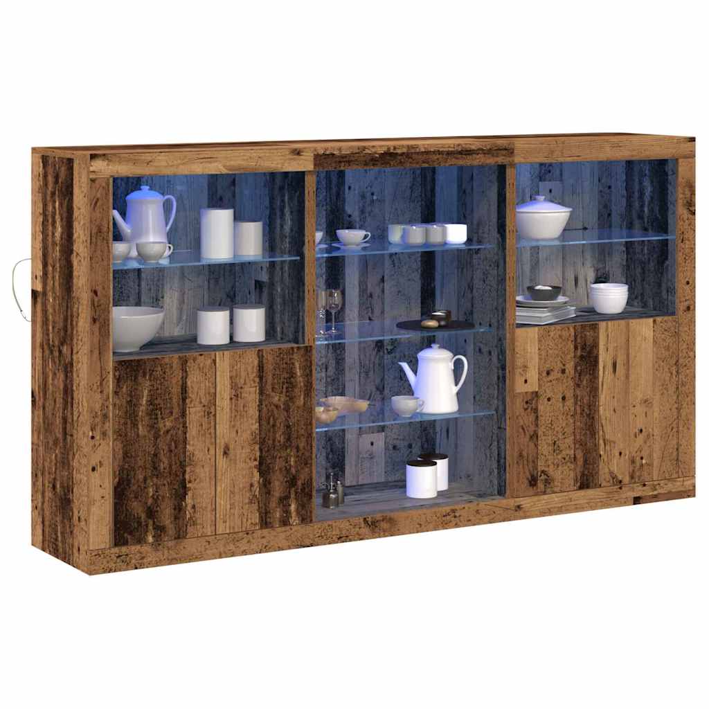 LED Sideboard Reclaimed Wood Look 181.5 x 37 x 100 cm Engineered Wood
