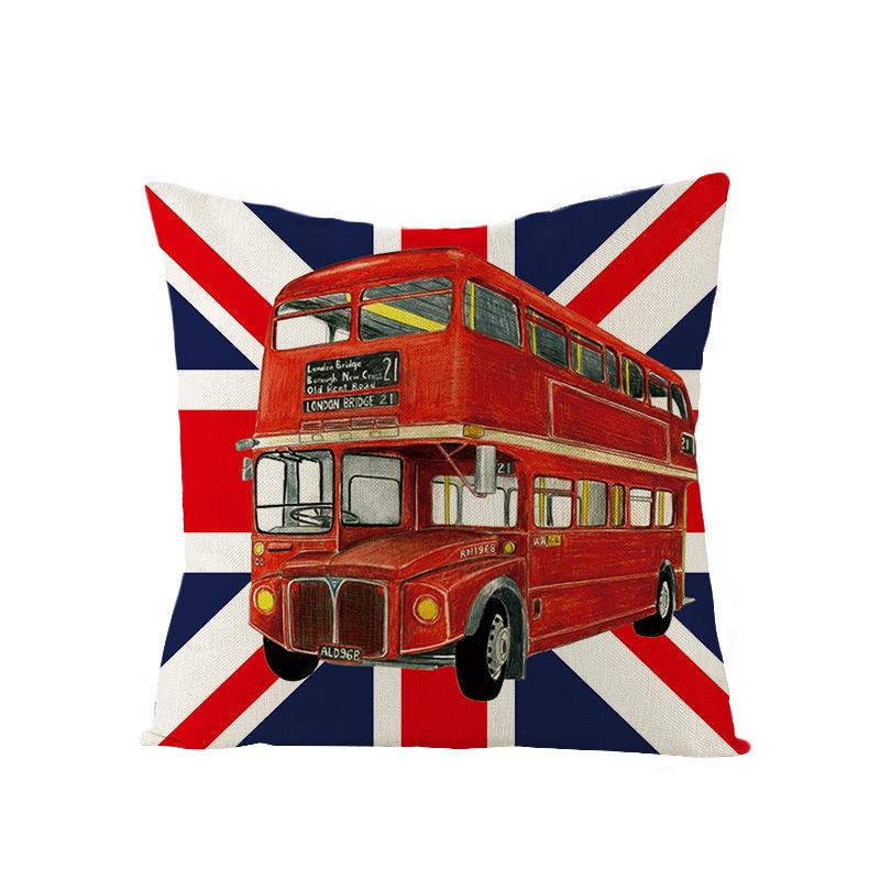 Nordic British Style Printed Pillowcase Polyester Home Sofa Pillowcase Living Room Bedroom Bedside Cushion Cover