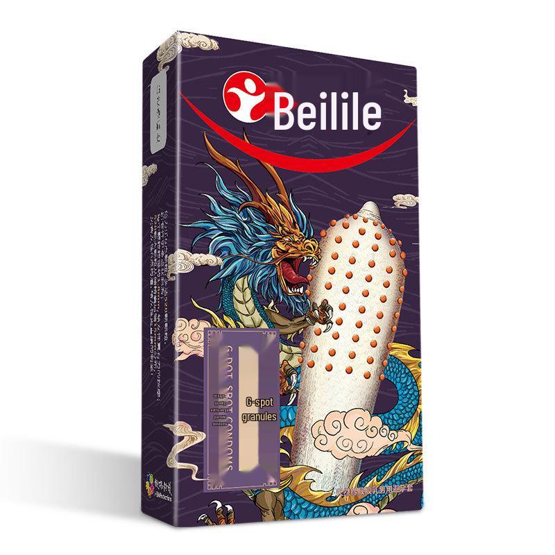 Beilile Ultra-Thin Large Size Lubricated Condoms - Wolf Tooth & Mushroom Design for Family Planning