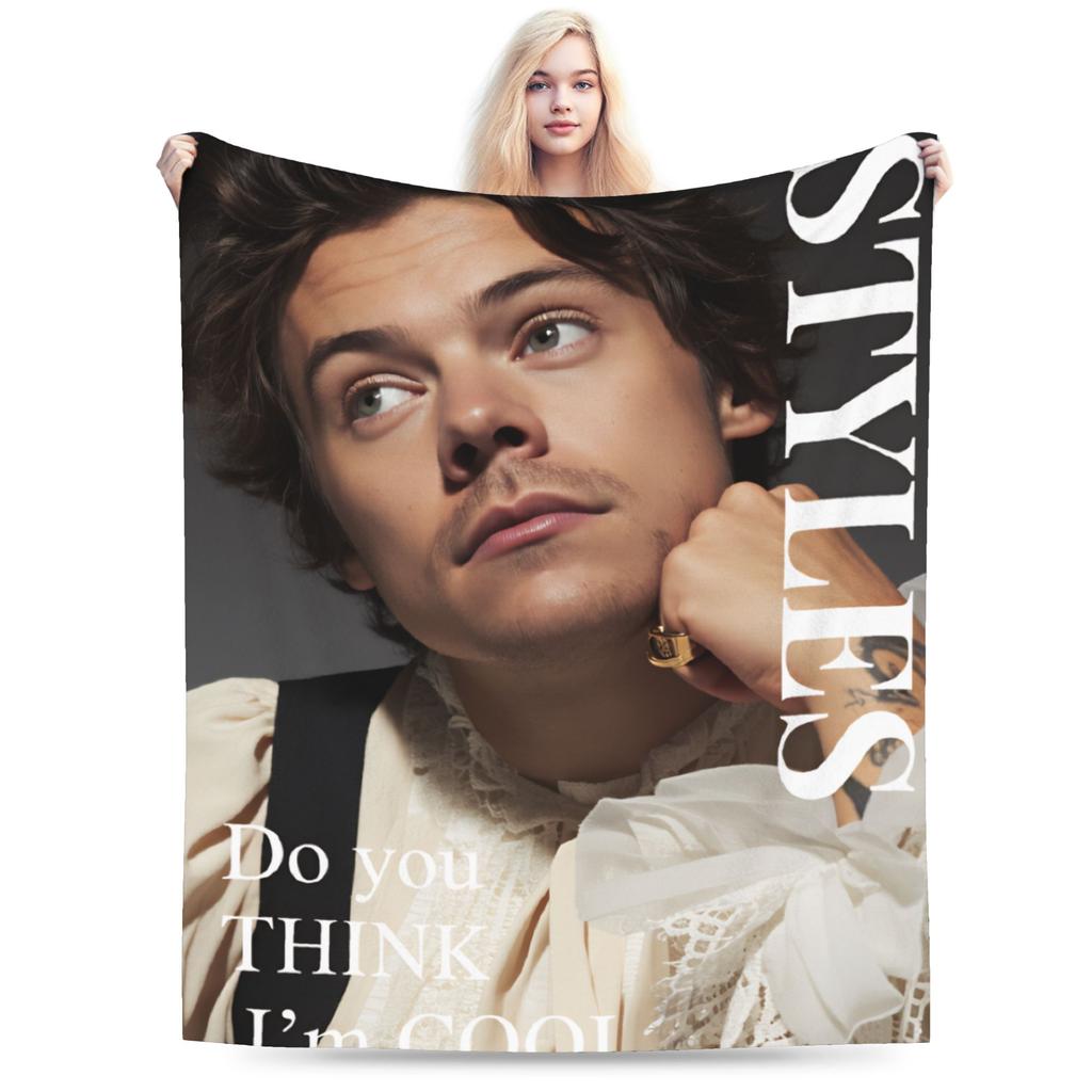 H-Harry Styles Warm Soft Blanket Girls Boys Plush Throw Blanket Graphic Living Room Flannel Bedspread Sofa Bed Cover