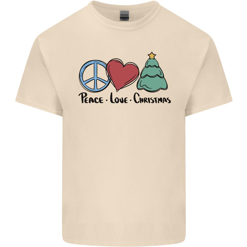 Peace Love Christmas Xmas Mens Light Cotton T-Shirt Unisex T-Shirt XXXXL